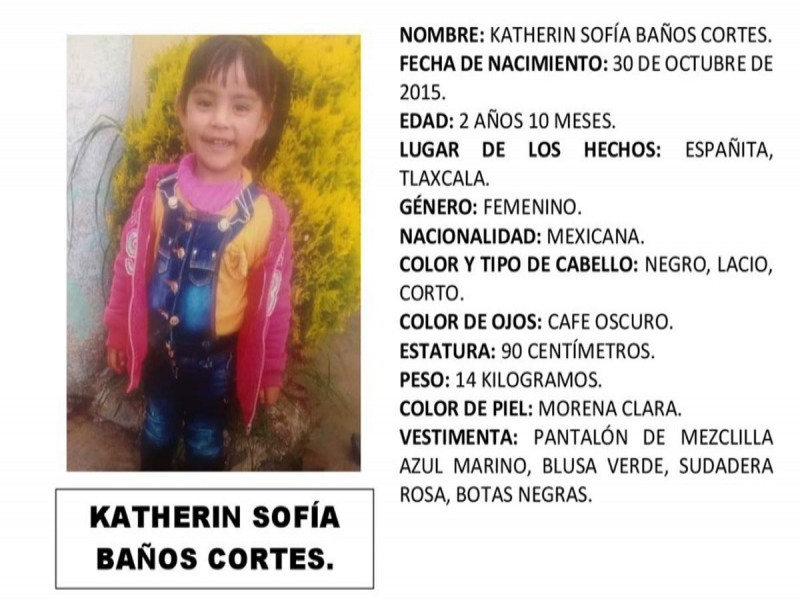 Alerta Amber: ayuda a la niña Katherin Sofía a volver a casa