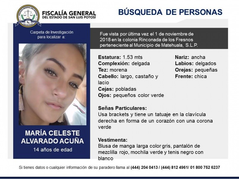 Alerta Amber: ayuda a María Celeste de 14 años a volver a casa