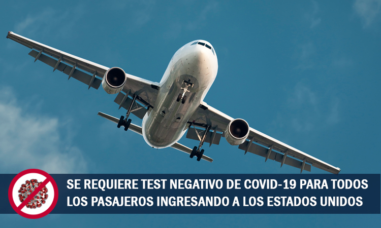 ¡Atención viajeros que vuelan a EU! Deberán presentar prueba negativa de Covid-19