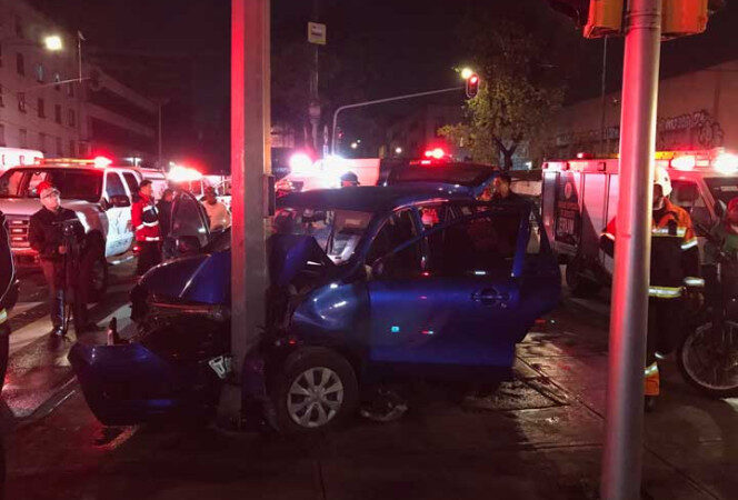 Choque deja siete lesionados en la delegación Cuauhtémoc