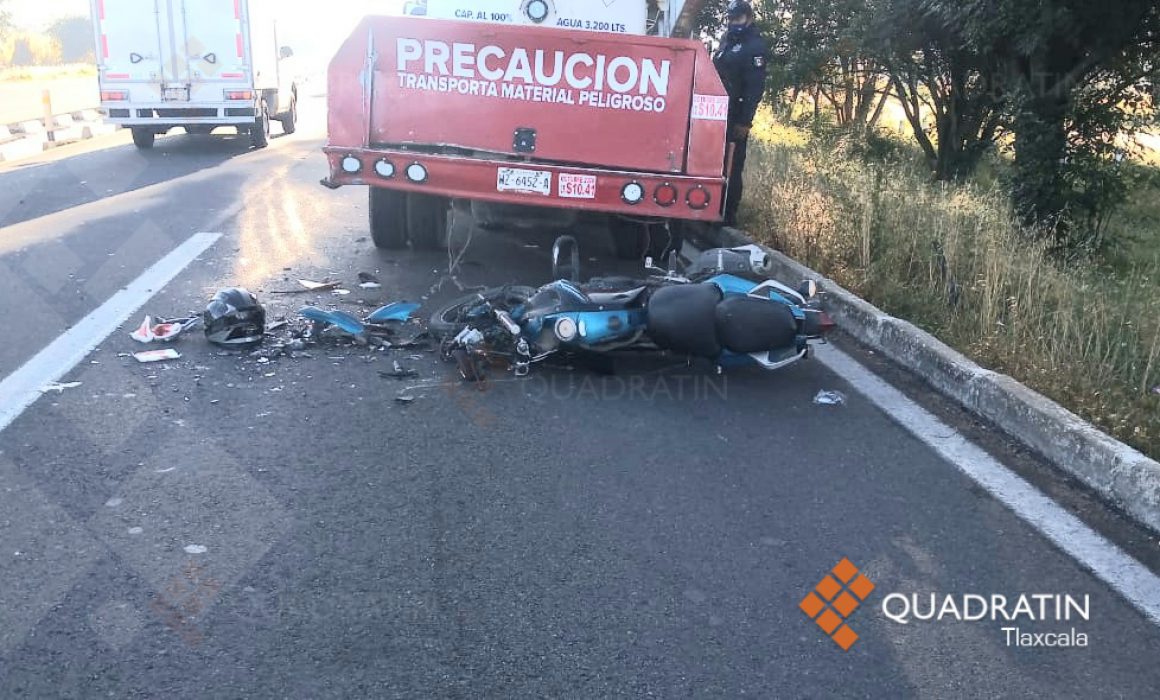 Choque entre pipa y motocicleta deja un lesionado