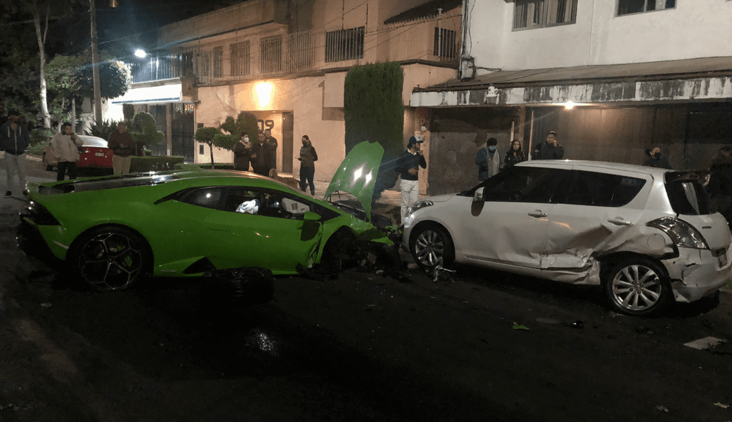 Conductor destroza lamborghini y lo deja abandonado en Polanco