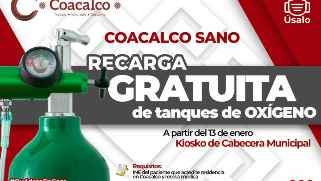 Empieza programa de tanques de oxígeno gratuitos en el municipio de Coacalco