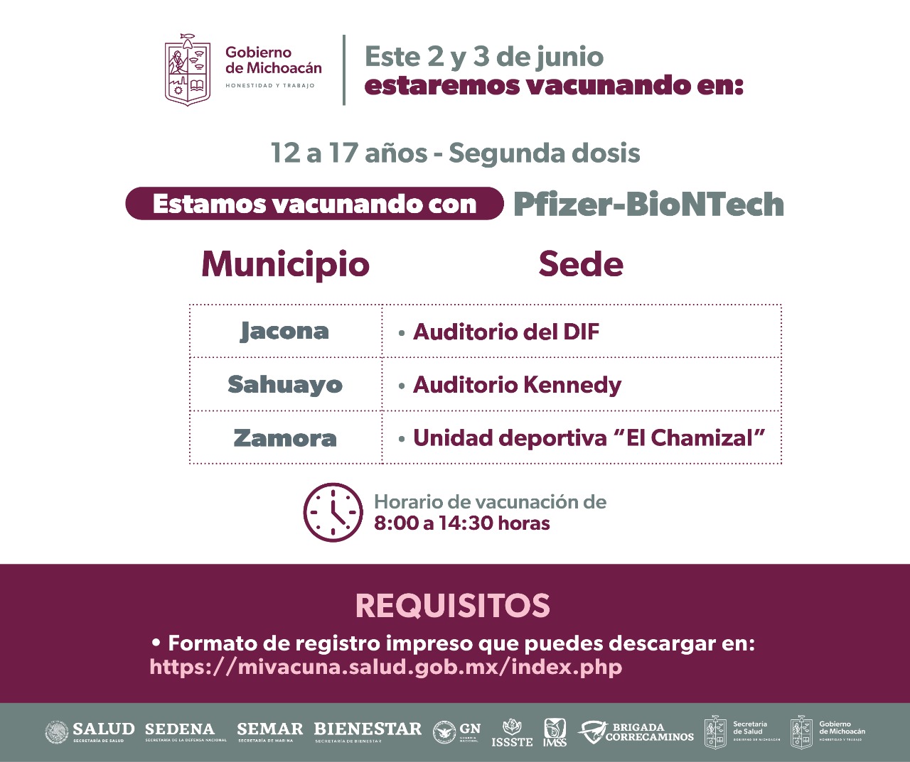 En Michoacán garantizan la aplicación de segunda dosis de vacuna contra COVID-19 a personal de salud