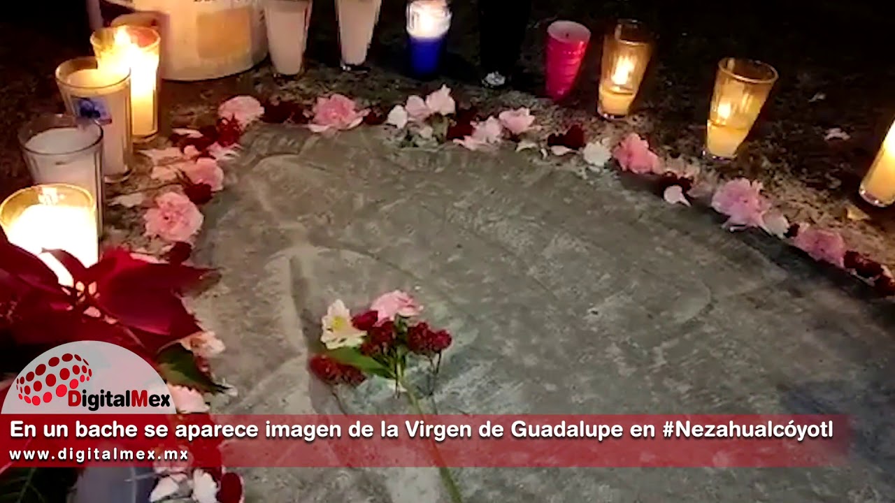 En un bache se aparece imagen de la Virgen de Guadalupe en Nezahualcóyotl