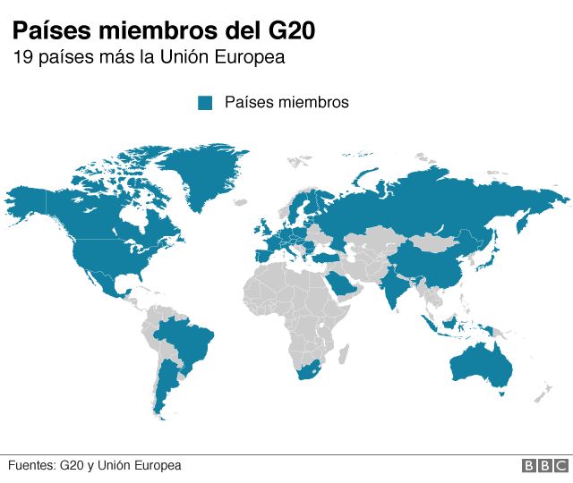 Estos son los países participantes en la cumbre del G20