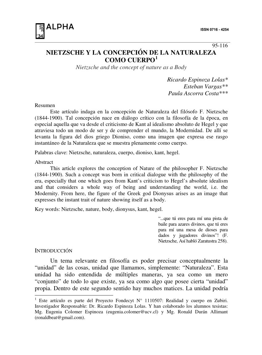 FRIEDRICH NIETZSCHE Y SU CONCEPCIÓN DE LA NATURALEZA