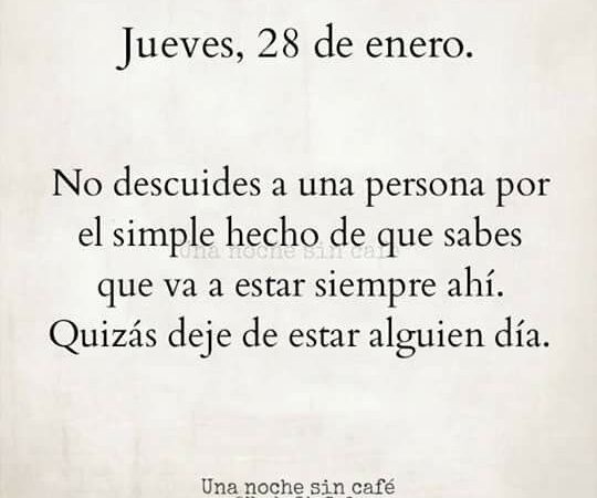 Hoy Jueves 28 de Enero