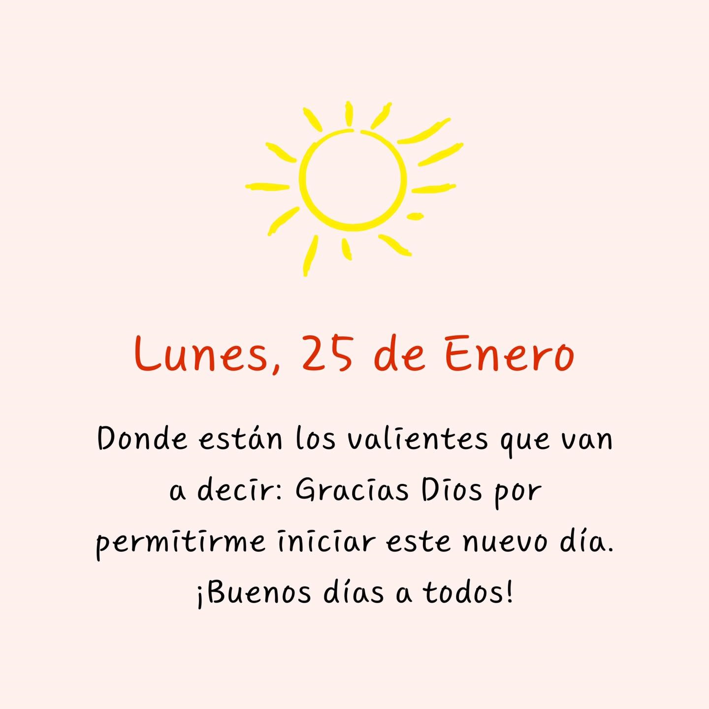 Hoy Lunes 25 de Enero