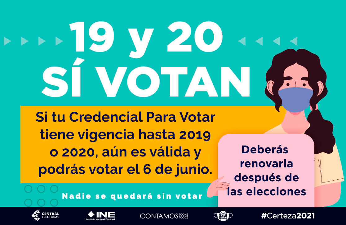 Informan que credenciales del INE vencidas en 2019 y 2021 serán validas para votar en 2021