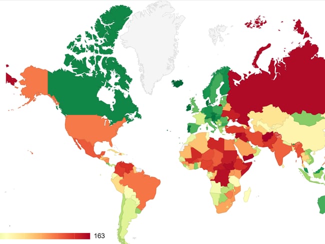 Informe de paz: Colombia es el país menos pacífico de la región