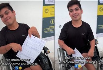 Joven con discapacidad es multado por estacionarse en lugar para discapacitados