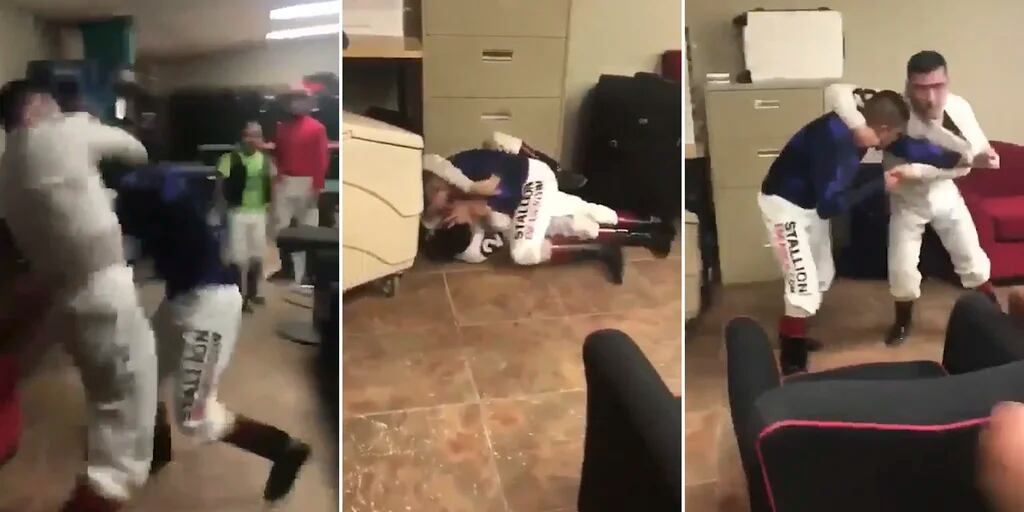 La brutal pelea entre dos jockeys en Estados Unidos