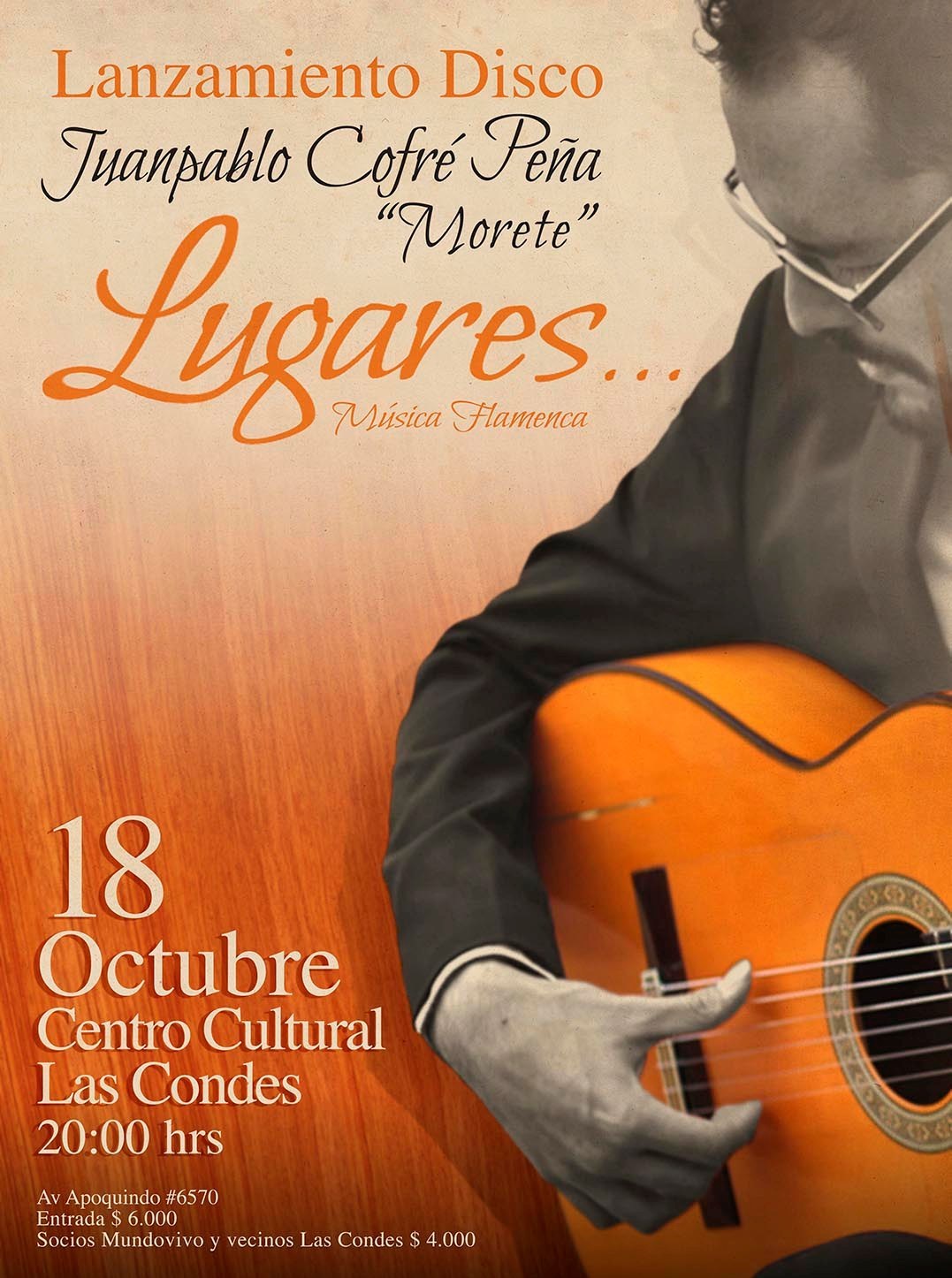 Lanzamiento del disco “Lugares” de Juan Pablo Cofré en Teatro Centro Cultural Las Condes