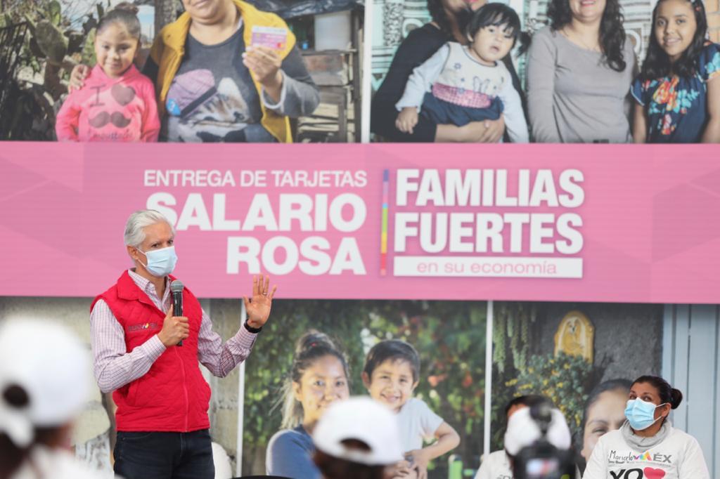 Salario rosa ya llega a más de 337 mil familias: Del Mazo