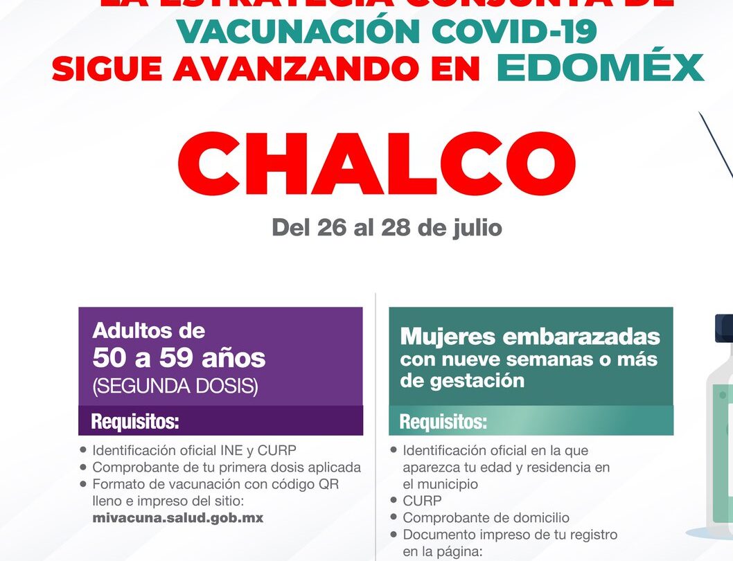Se suma Chalco a la lista para adquisición de vacunas anticovid |