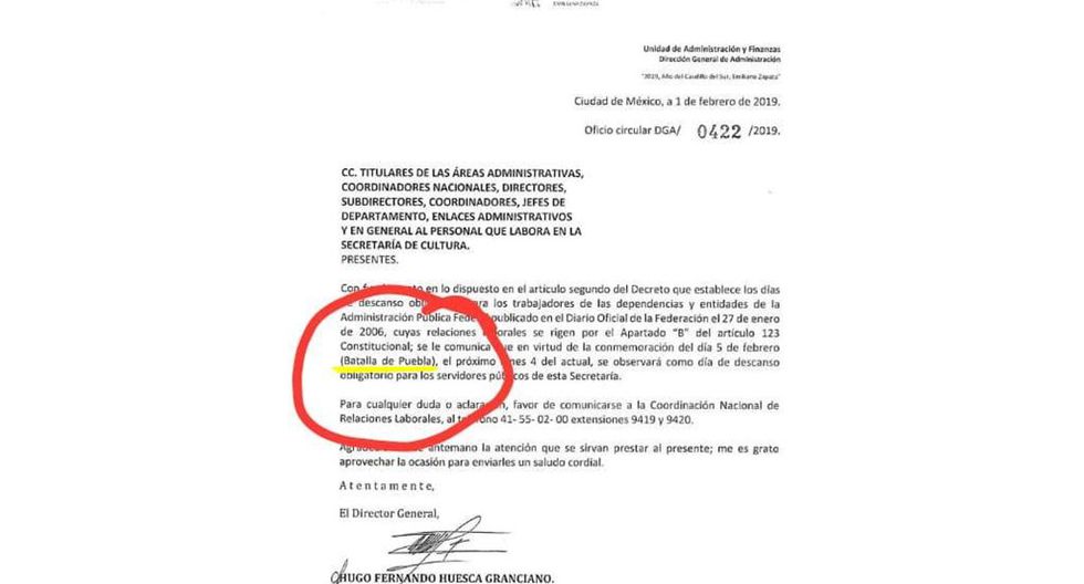 Secretaría de Cultura trata de arreglar equivocación sobre día festivo, pero le salió peor