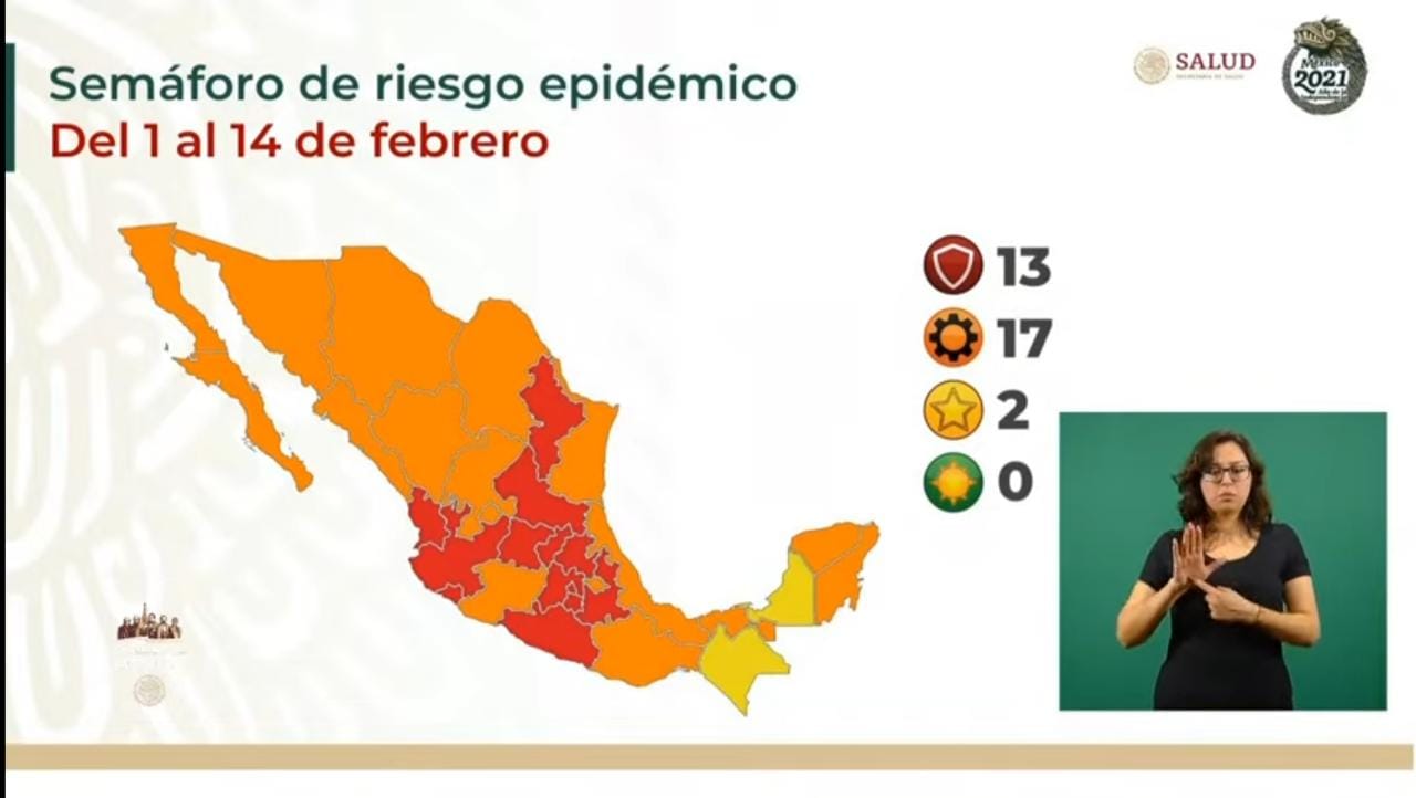 Semáforo COVID-19 en México: Ningún estado en verde, 13 permanecen en ROJO