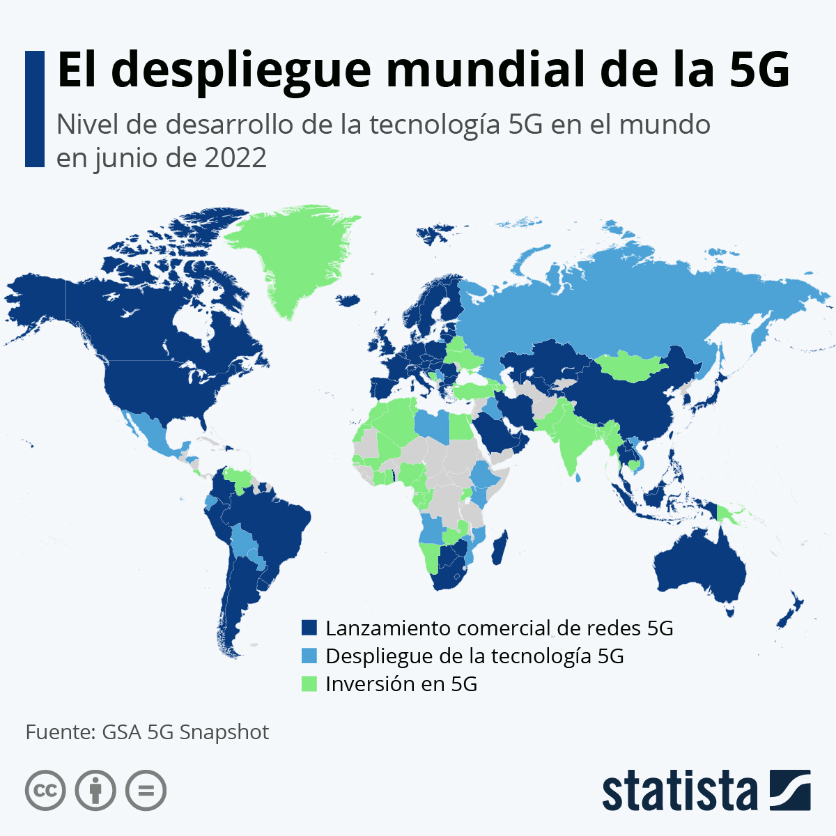 Tecnología 5G más cerca de los  habitantes del mundo