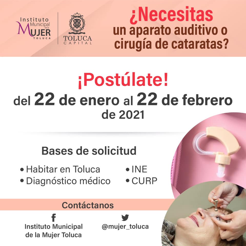 Toluca y Fundación Médica Sur apoyarán para cirugías de cataratas y aparatos auditivos