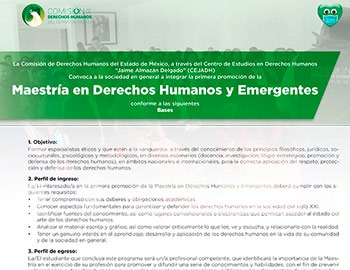 Últimos días de preinscripciones a maestría de derechos humanos en CODHEM