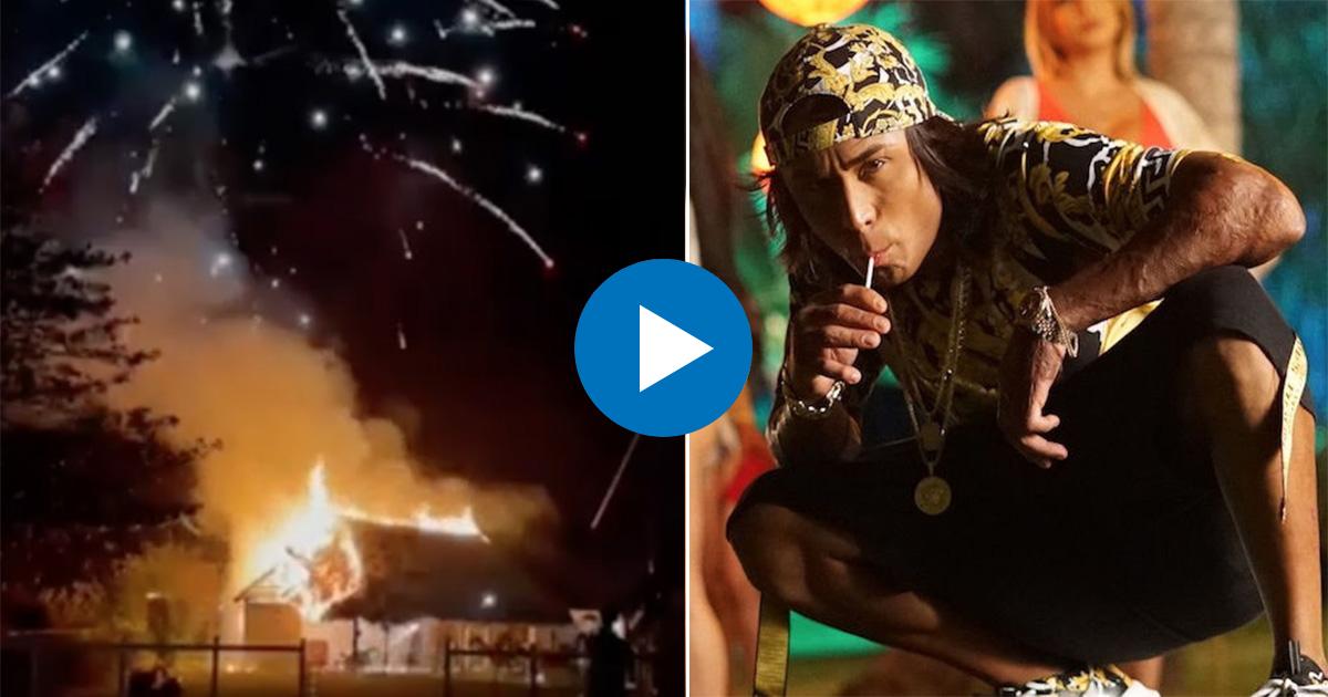 Video: Cantante incendia su propia casa en Año Nuevo por quemar juegos pirotécnicos