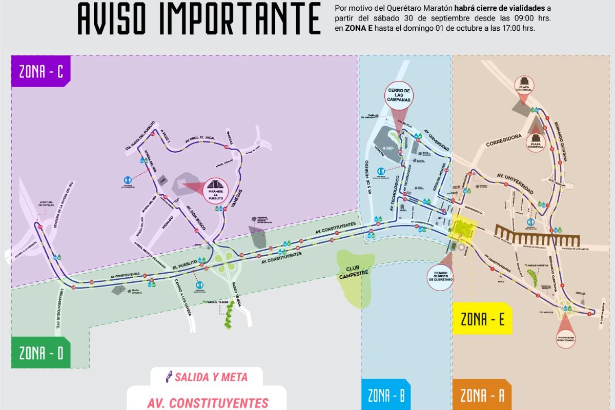 Cierres viales en Querétaro Maratón 2023: conoce las calles afectadas por la competencia