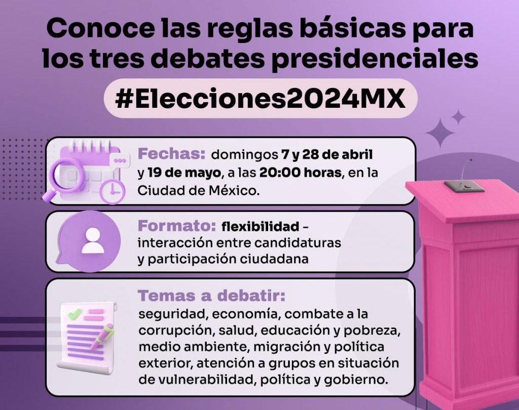 Elecciones 2024 INE anuncia tres debates presidenciales y revela fechas |