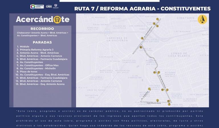 Habrá 3 rutas más del servicio de transporte gratuito Acercándote