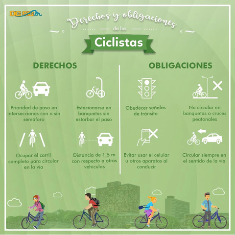 Informan a ciclistas toluqueños sus derechos y obligaciones