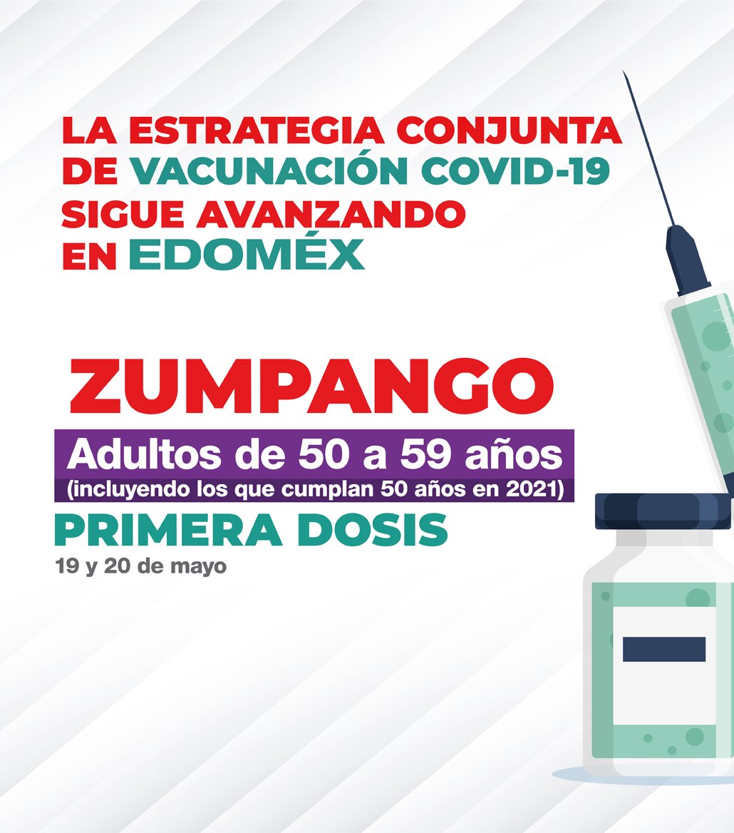 Inicia vacunación contra COVID-19 en 18 municipios más del EdoMéx