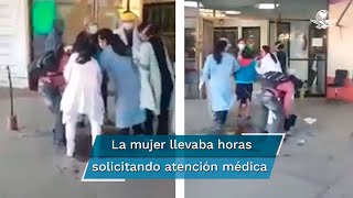 Mujer da a luz afuera de hospital ; su bebé cae al piso