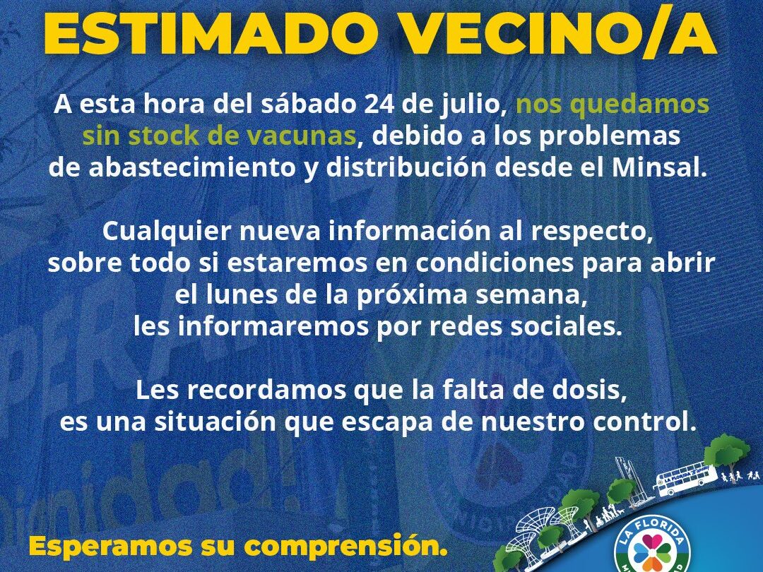 Nos quedamos sin vacunas |