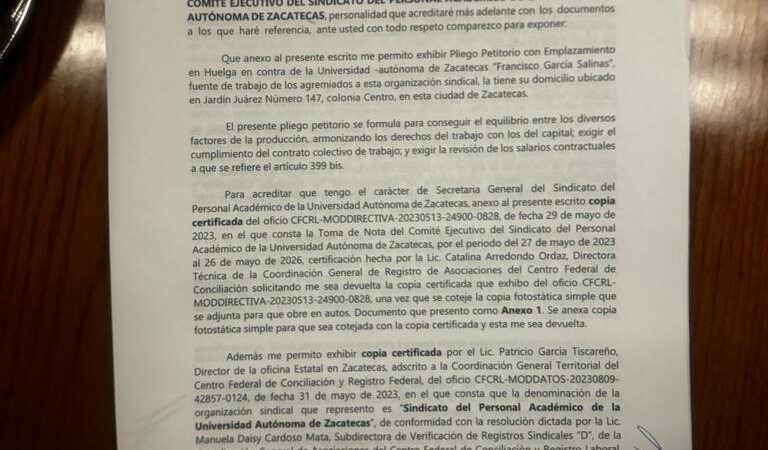 Pliego de Peticiones con emplazamiento a huelga: El SPAUAZ busca un aumento salarial del 15% para el año 2024