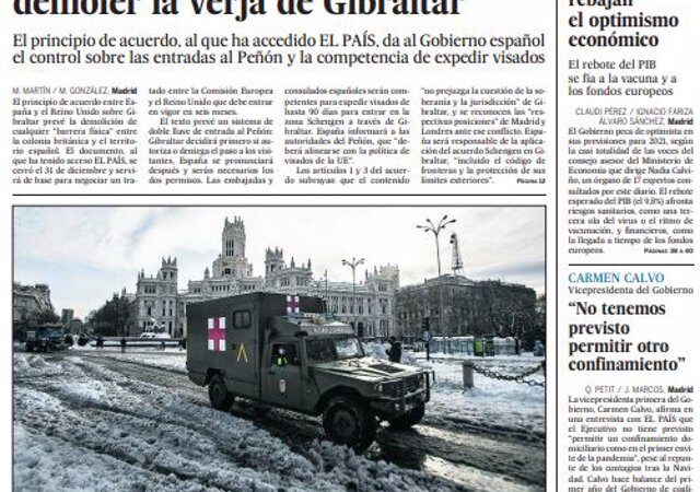 Portada jueves 11 de Enero de 2021