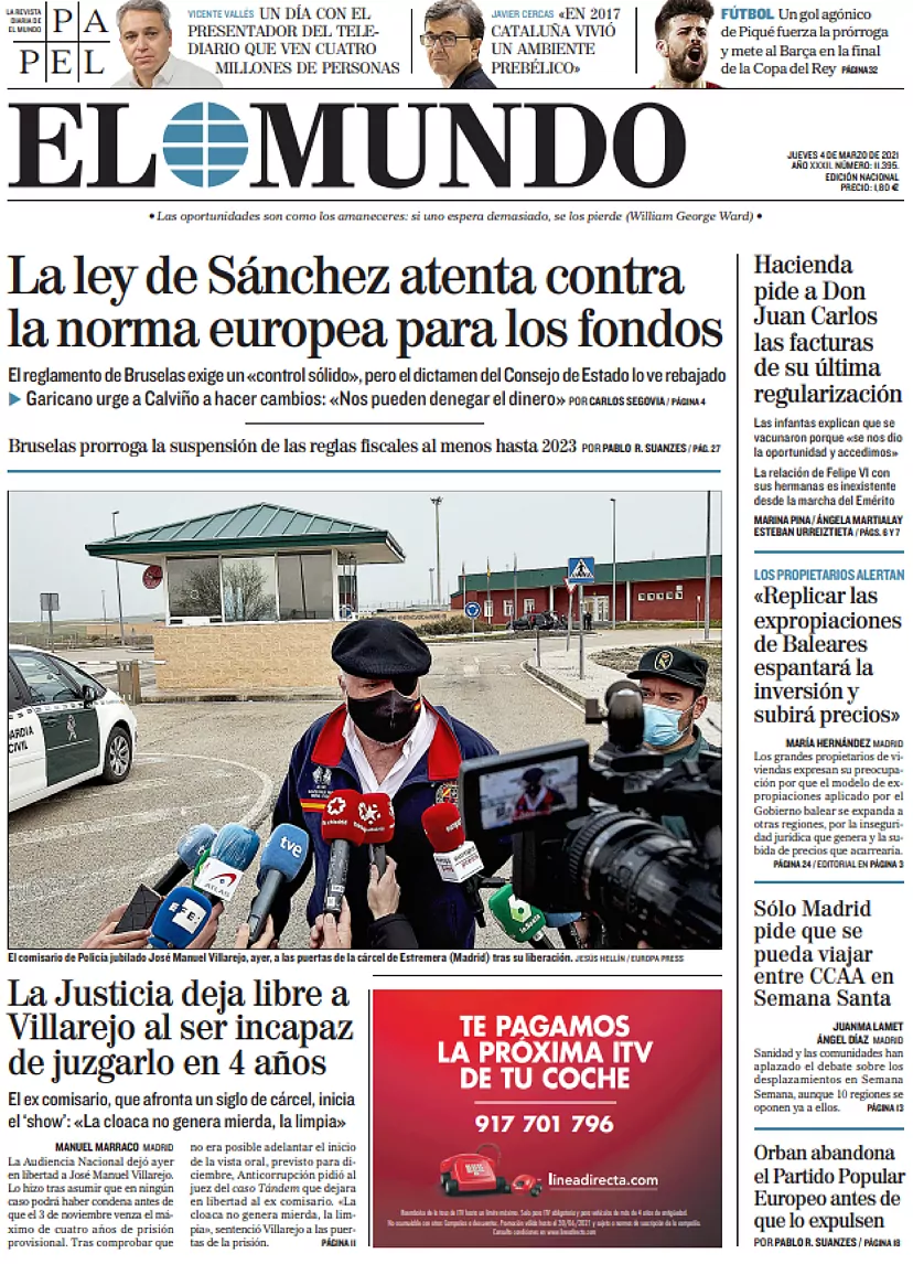 Portada Jueves 4 de Marzo de 2021