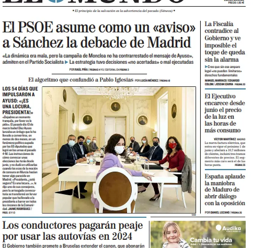 Portada jueves 6 de Mayo de 2021 |