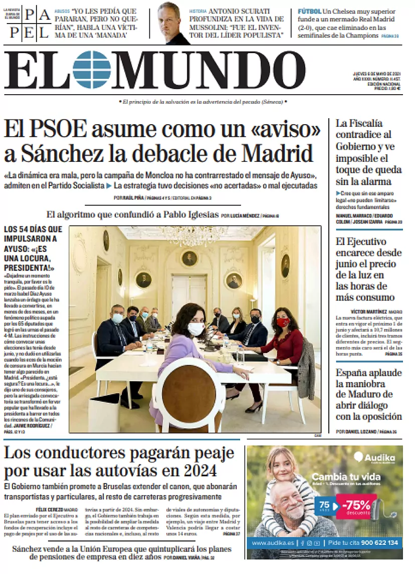 Portada jueves 6 de Mayo de 2021