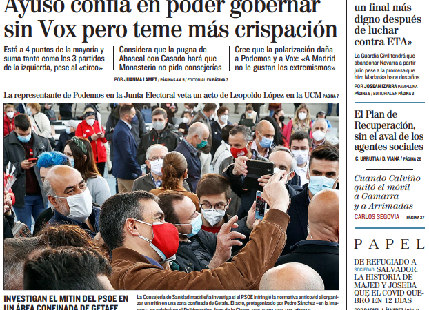 Portada Lunes 26 de Abril de 2021