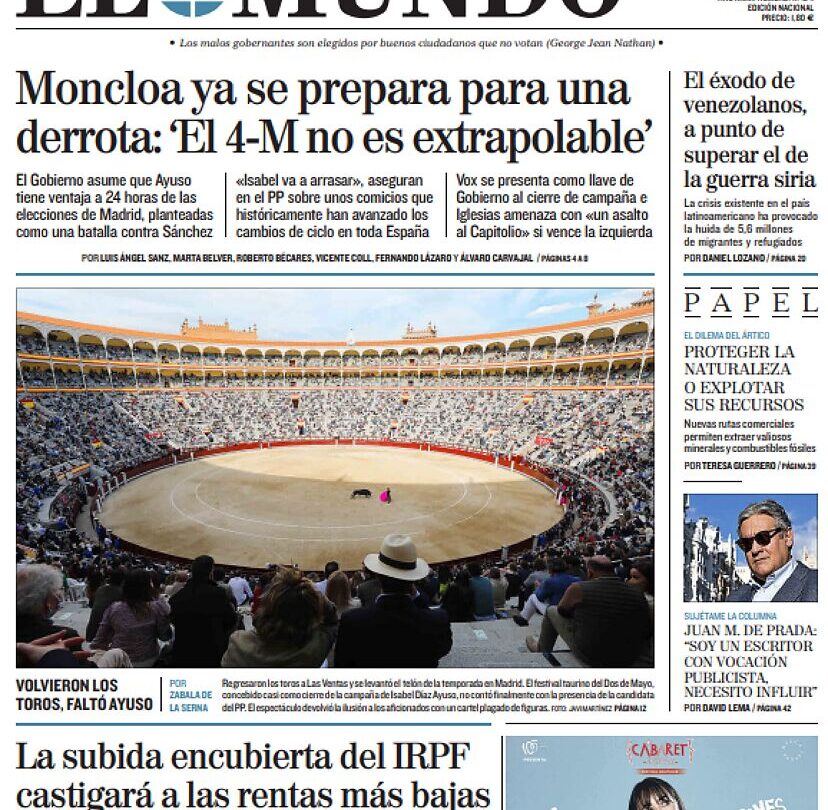 Portada Lunes 3 de Mayo de 2021 |