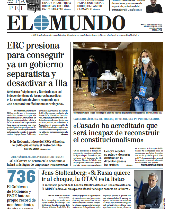 Portada Martes 16 de Febrero |