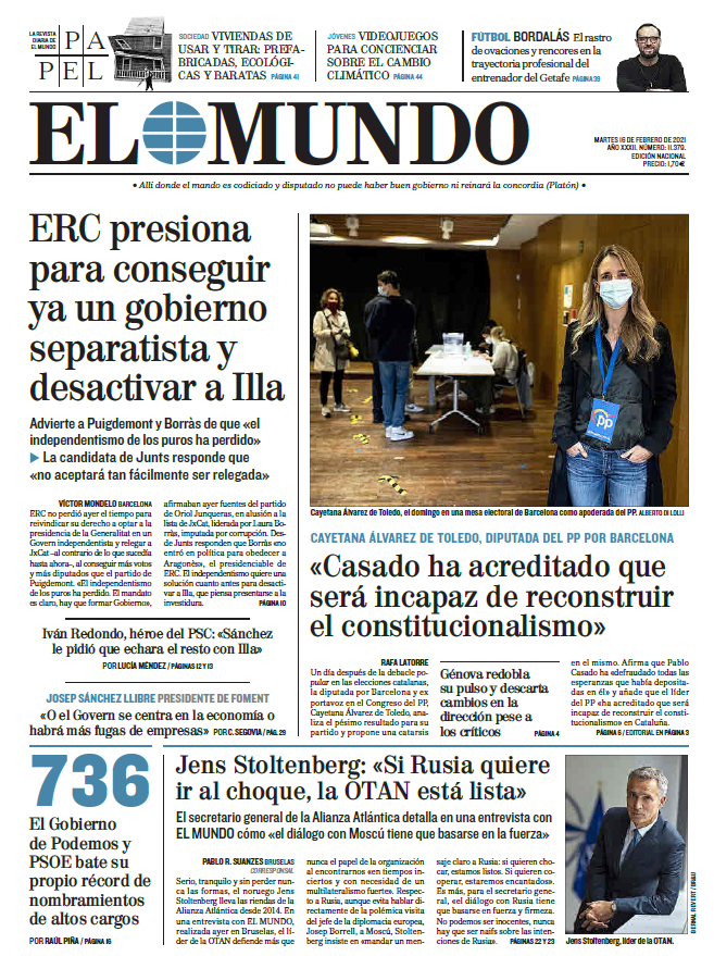 Portada Martes 16 de Febrero