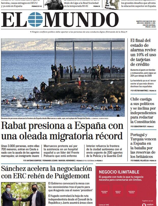 Portada Martes 18 de Mayo de 2021 |