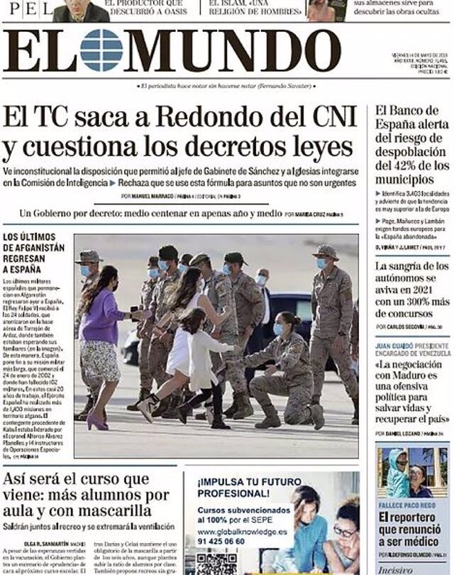 Portada Viernes 14 de Mayo de 2021 |
