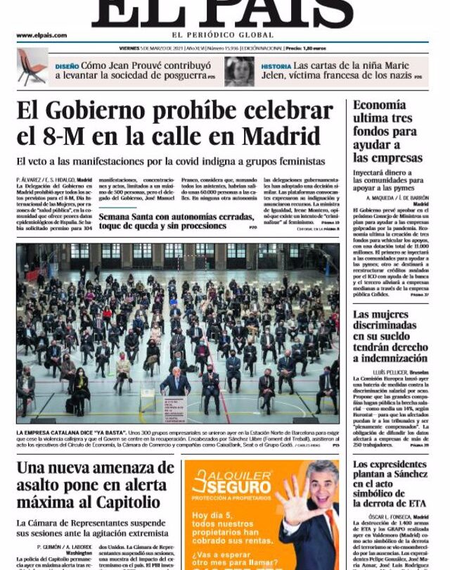 Portada Viernes 5 de Marzo de 2021 |