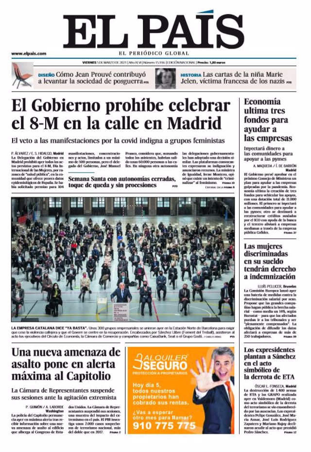 Portada Viernes 5 de Marzo de 2021