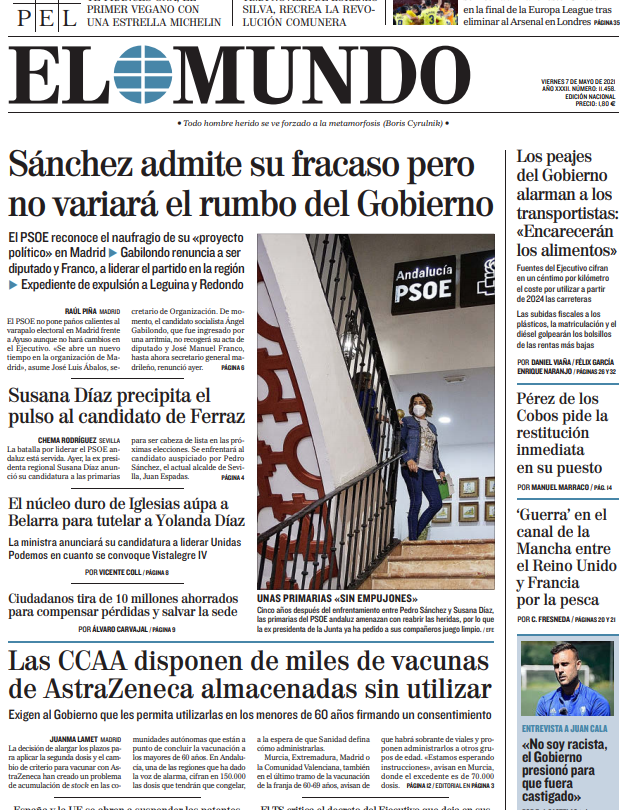Portada Viernes 7 de Mayo del 2021 |