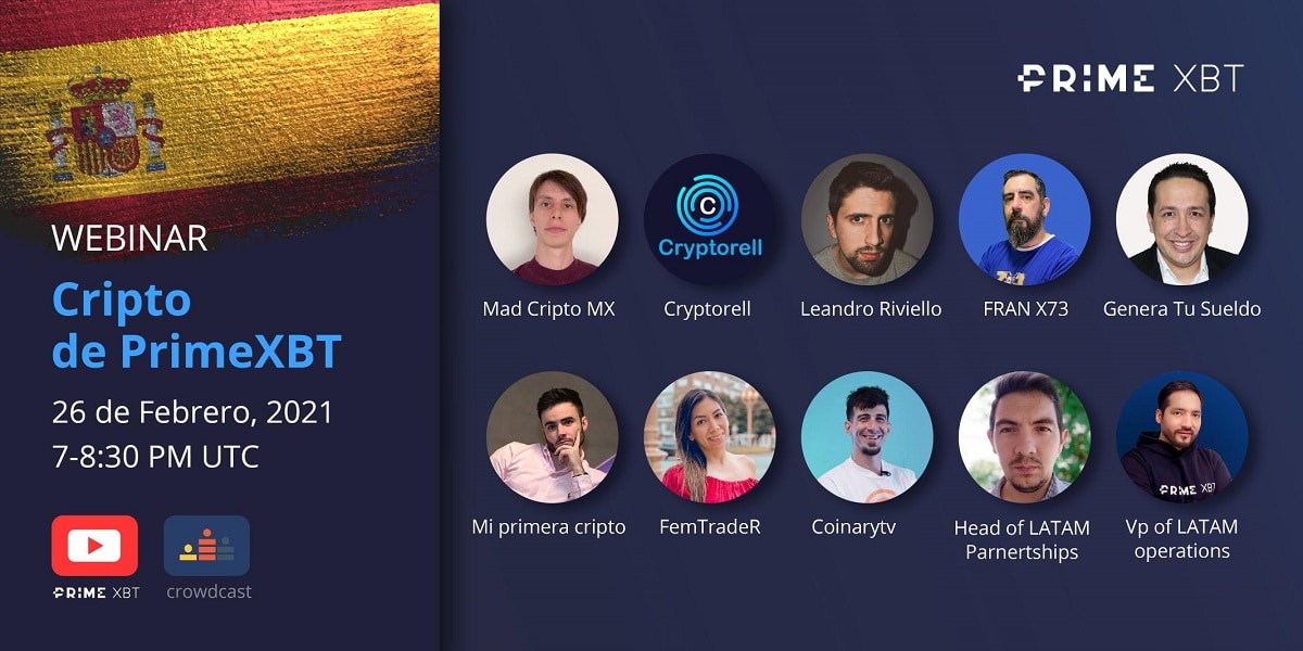 PrimeXBT llevará a cabo Webinar el próximo 26 de febrero