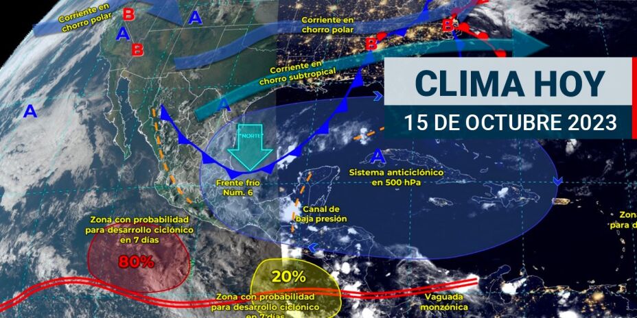 Pronóstico del clima en Zacatecas para hoy 15 de octubre de 2023