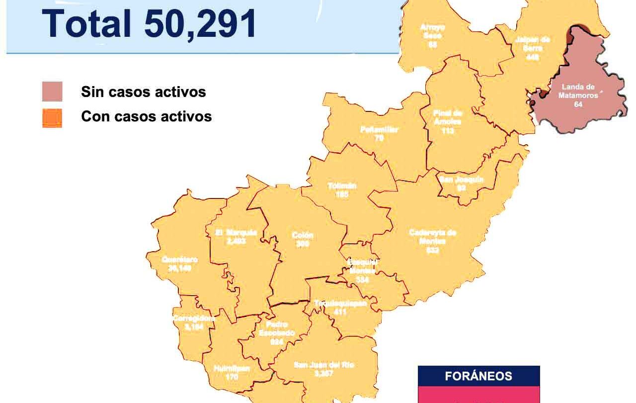 Querétaro registra 50 mil 291 casos y 3 mil 321 muertes por COVID 19 |
